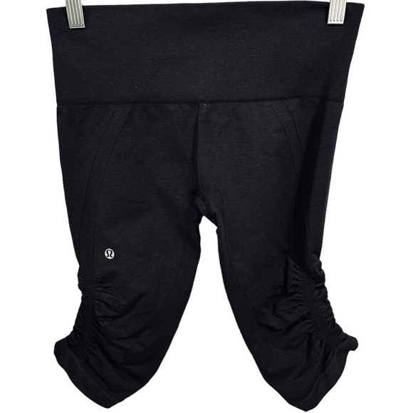 LULULEMON in the flow seamless crop capris black grey charcoal - Picture 2 of 9